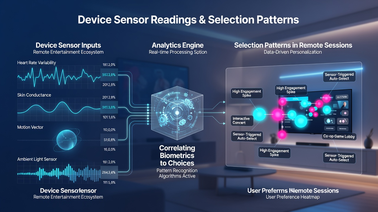 Close-up of mobile device sensors influencing user choices in remote sessions