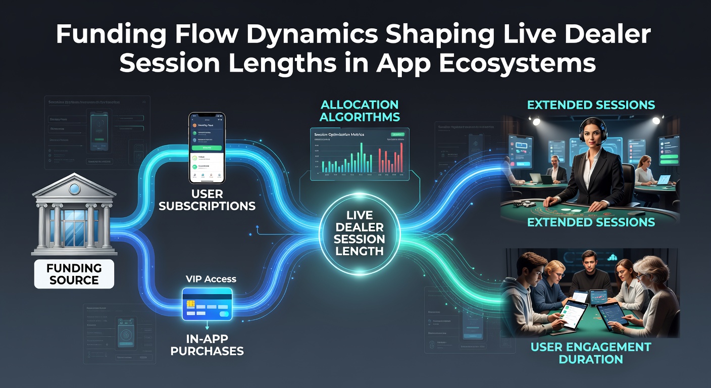 Illustration of funding pathways influencing live dealer session durations within mobile app platforms