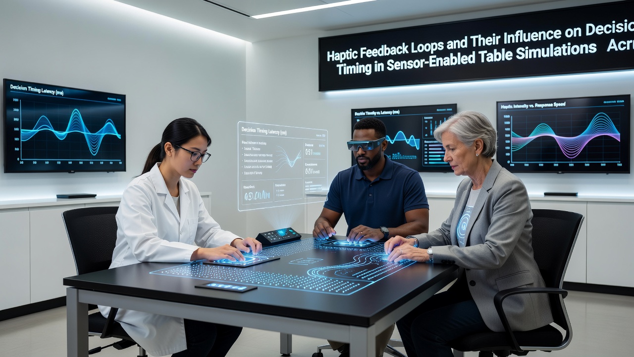 Mobile app interface showing real-time haptic response mapping during table simulation sessions