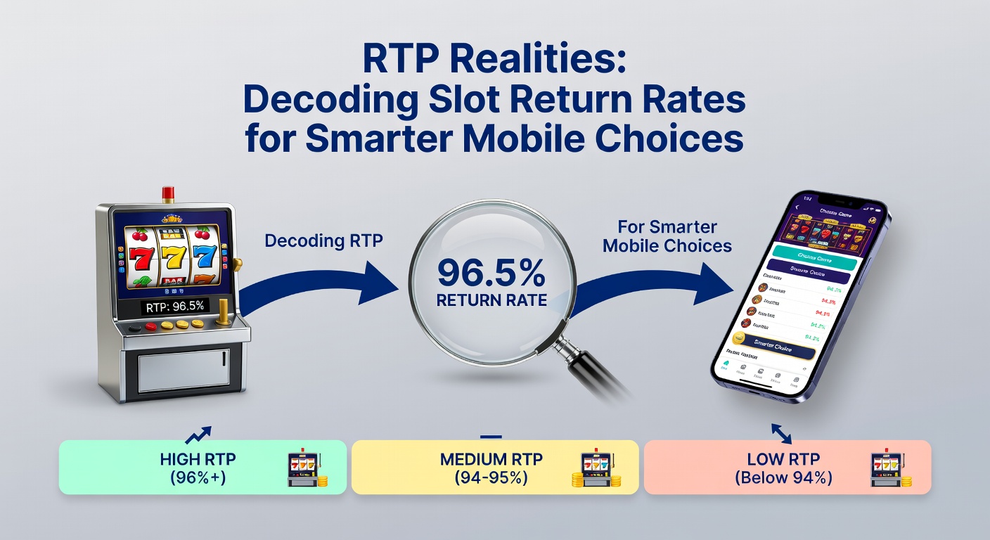 Close-up of a mobile casino app interface showing slot game details including RTP rate, volatility, and paytable