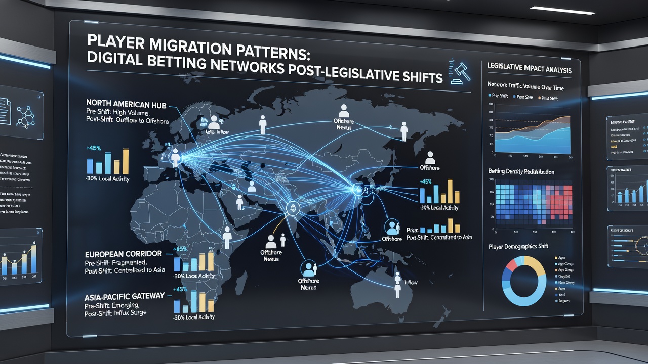 Map of regional betting networks illustrating migration routes post-legislation