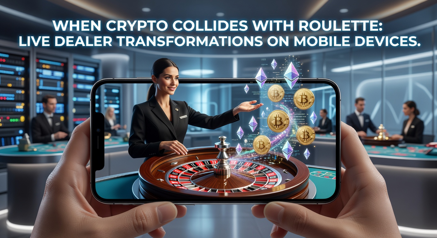 A sleek mobile screen displaying a live roulette wheel spinning with cryptocurrency icons overlayed, capturing the fusion of digital wallets and real-time casino action
